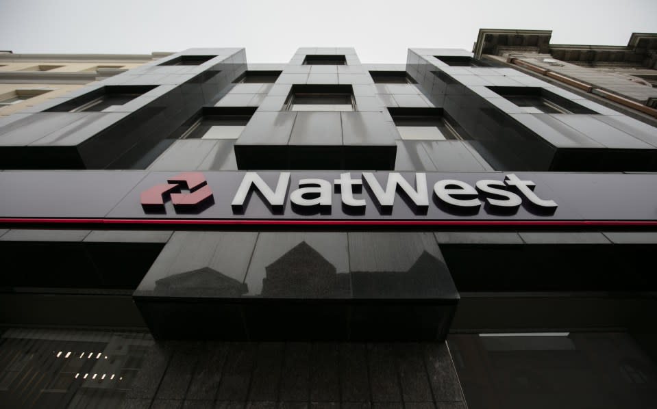 A branch of NatWest Bank is pictured on November 8, 2017 in Douglas, Isle of Man. (Photo by Matt Cardy/Getty Images)