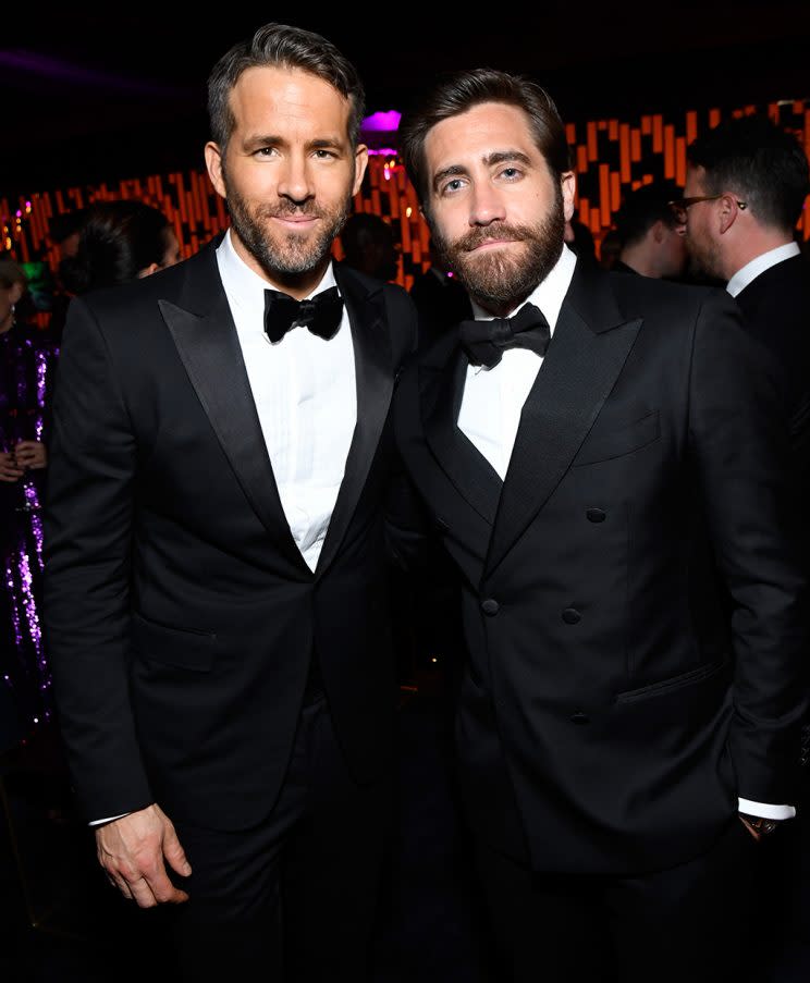 Ryan Reynolds (left) and Jake Gyllenhaal (right) attend the 2017 InStyle and Warner Bros. 73rd Annual Golden Globe Awards Post-Party at the Beverly Hilton Hotel on Jan. 8, 2017, in Beverly Hills, Calif. (Photo: Matt Winkelmeyer/Getty Images)