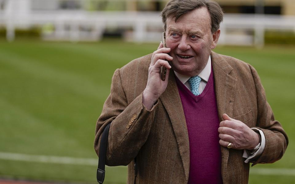 Nicky Henderson poses during day two of the Cheltenham Festival 2024 at Cheltenham Racecourse on March 13, 2024 in Cheltenham, England