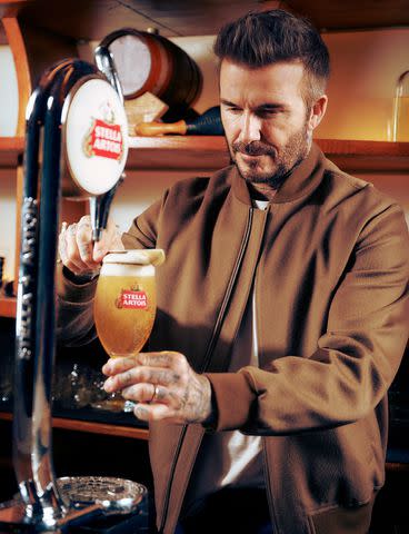 <p>Cait Opperman</p> David Beckham in a Stella Artois commercial