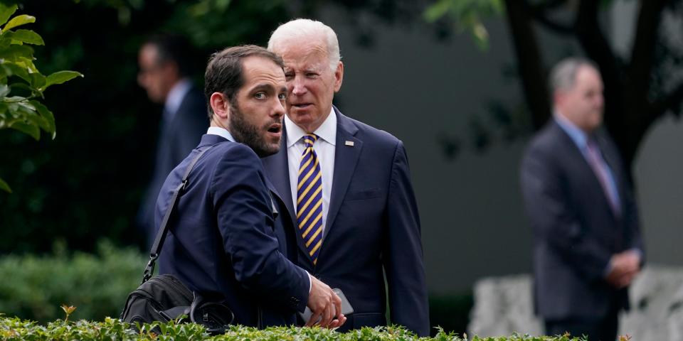 President Joe Biden and his "bodyman" and personal aide, Stephen Goepfert.