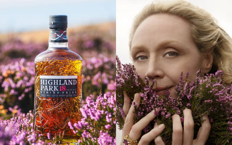 （圖左）擁有「世界烈酒之最」美譽的Highland Park高原騎士18年單一麥芽蘇格蘭威士忌，散發出豐厚且成熟的橡木氣息。（圖／品牌提供）