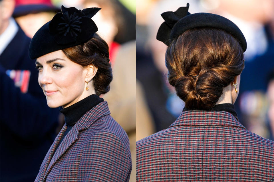 JANUARY: We begin 2016 with some strong, intricate bun action. She looks like a chic character in a British spy movie here.