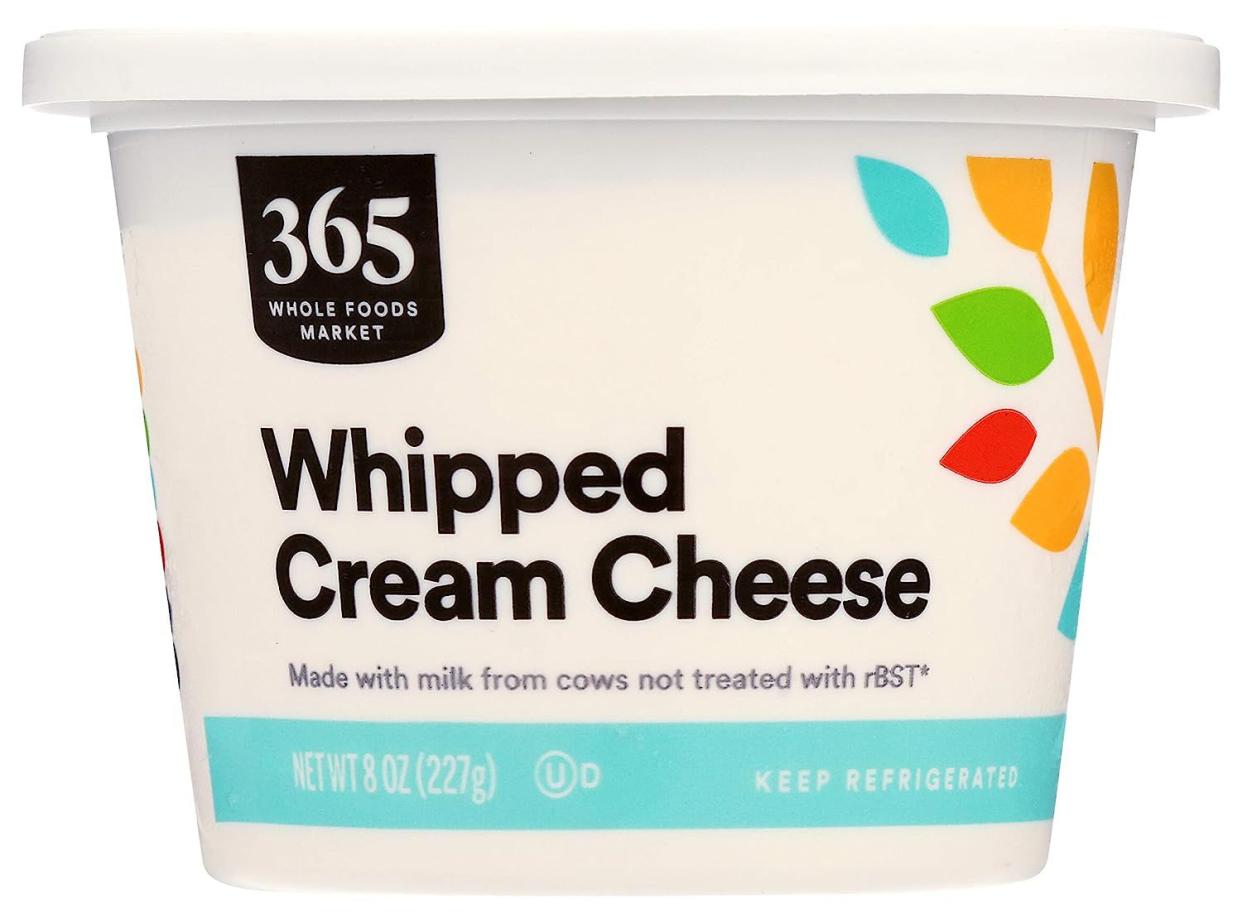 Container of Whole Foods 365 Whipped Cream Cheese