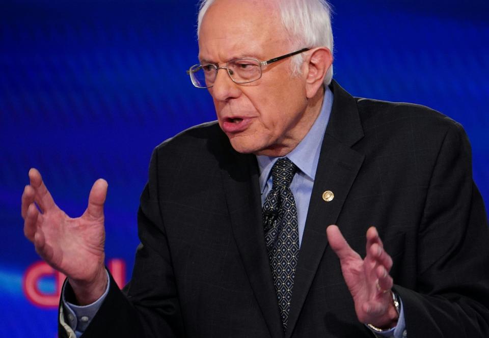 Sen. Bernie Sanders (I-Vt.) introduced an ambitious package of policies to confront the pandemic even as he acknowledged that Congress might not get behind all of them. (Photo: MANDEL NGAN/Getty Images)