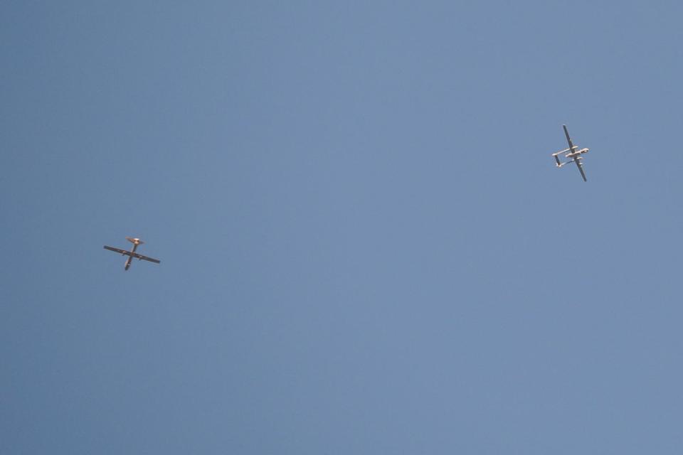 Israeli drones fly over Jenin during the military operation (Reuters)