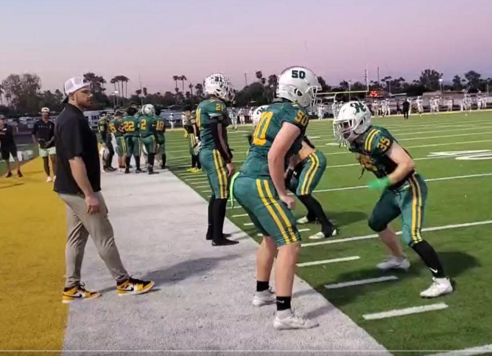 The Liberty Lions take the field ahead of their game against the Pinnacle Pioneers on Friday, Oct. 6, 2023.