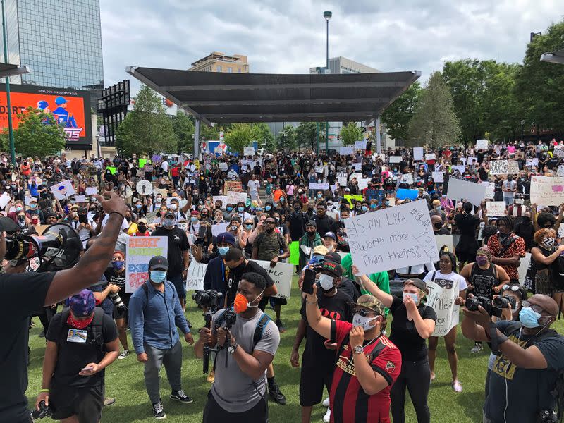 Protest against police custody death of George Floyd, in Atlanta, Georgia