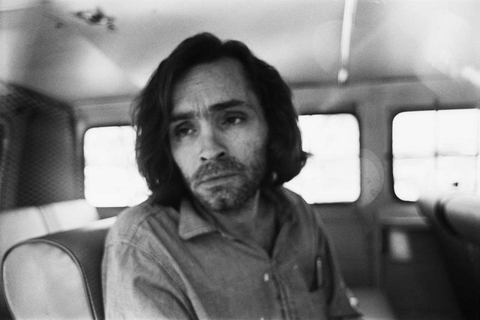 <p>Michael Ochs Archives/Getty</p> Charles Manson in 1970