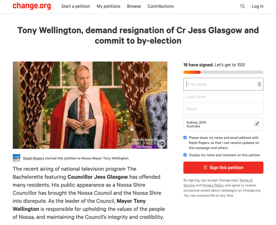 Petition calling for Jess to be sacked