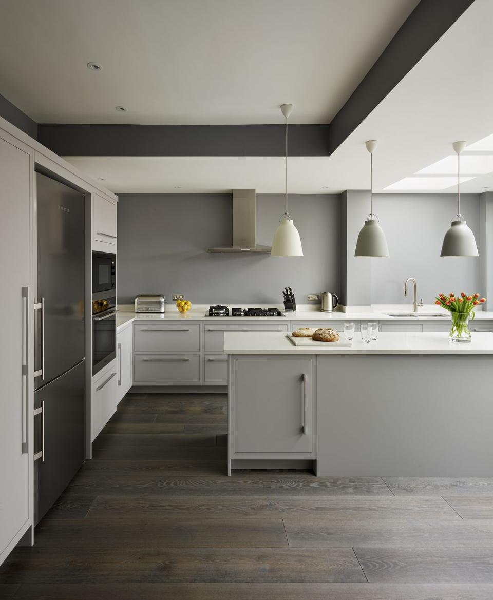 <p>Another brilliant way to update a kitchen is by opting for dark flooring. It's a great option when you want to keep your cabinets light and fresh. Choose from dark wood, stone or a vinyl material for a standout look you will be sure to love. </p><p><strong>BE INSPIRED:</strong> <a href="https://www.housebeautiful.com/uk/lifestyle/property/a23279531/cornish-coastal-apartment-harbour-beach-views-for-sale/" rel="nofollow noopener" target="_blank" data-ylk="slk:Cornish costal apartment with views over harbour and beach for sale;elm:context_link;itc:0;sec:content-canvas" class="link ">Cornish costal apartment with views over harbour and beach for sale </a></p><p>• Shop the look at <a href="https://www.harveyjones.com/" rel="nofollow noopener" target="_blank" data-ylk="slk:Harvey Jones;elm:context_link;itc:0;sec:content-canvas" class="link ">Harvey Jones</a></p>