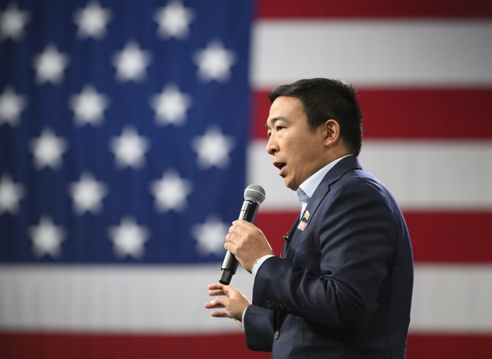 Democratic presidential candidate Andrew Yang