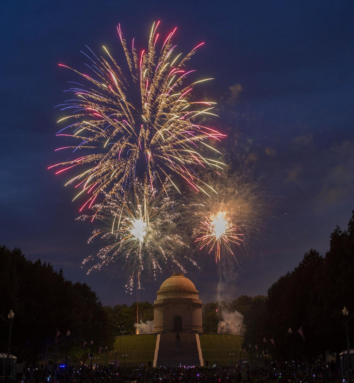 Fireworks at the McKinley National Memorial in 2019.