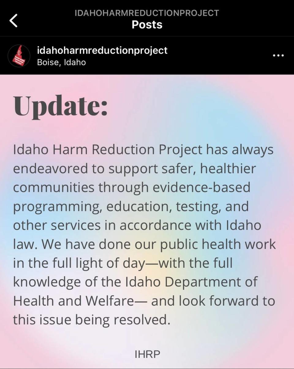 The Boise Police Department seized drug paraphernalia and electronics from the Idaho Harm Reduction Project’s offices Tuesday.