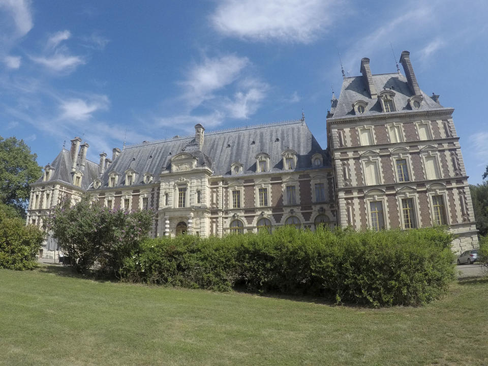 The Chateau de Villersexel, west of the town of Belfort in eastern France that was visited by the Tour de France this week, Friday, July 12, 2019. (AP Photo/Samuel Petrequin)