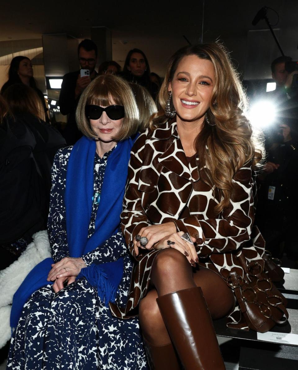 PHOTO: Anna Wintour and Blake Lively attend the Michael Kors Collection Fall/Winter 2024 Runway Show on Feb. 13, 2024 in New York City. (Dimitrios Kambouris/Getty Images for Michael Kors)