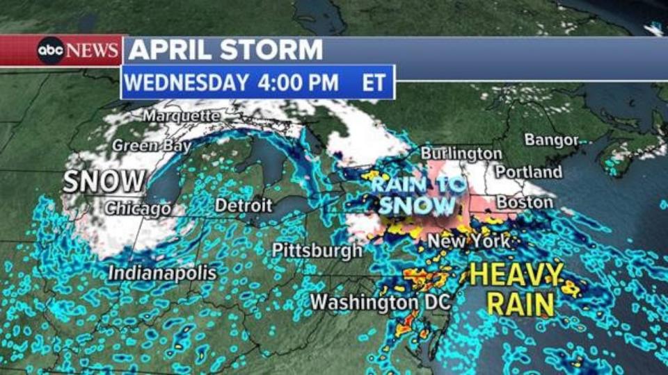 PHOTO: April storm forecast. (ABC News)