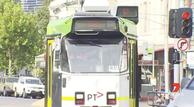 Police believe a female witness onboard the tram may be able to help with their investigations. Source: 7News