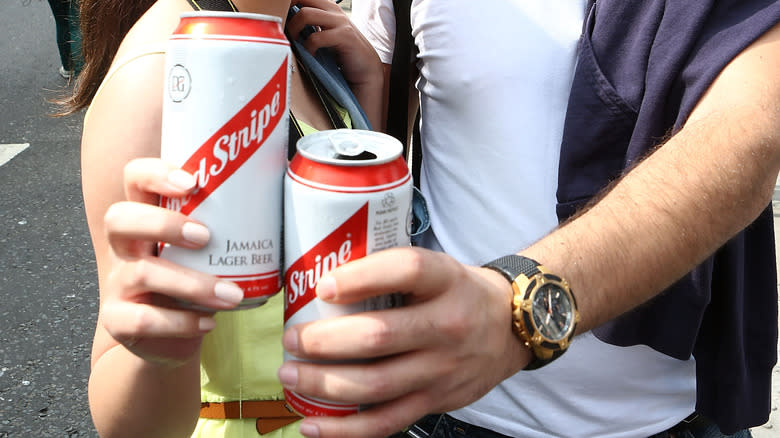 Cans of Red Stripe