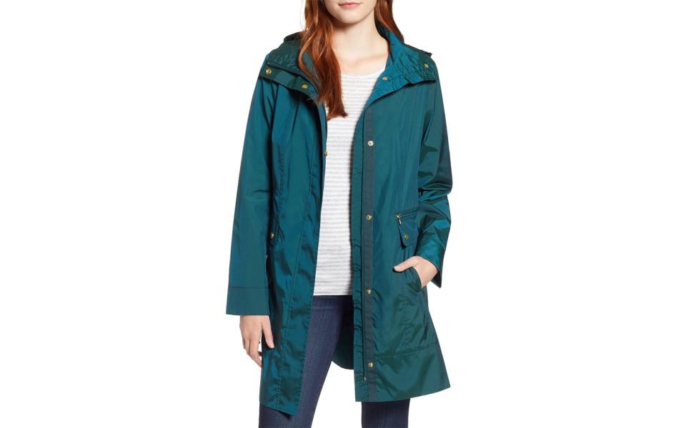 Best Packable Option: Cole Haan Packable Hooded Raincoat