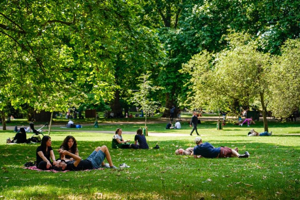 St James's park in London on Tuesday (AP)