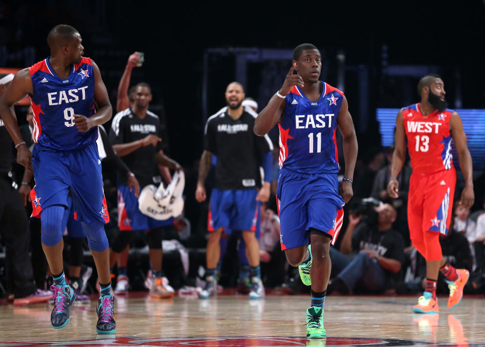 Jrue Holiday（11號）睽違10年重返NBA明星賽。（Photo by Ronald Martinez/Getty Images）