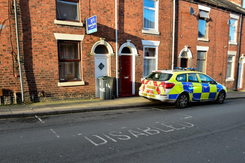 The street in Stoke-on-Trent where Kirsty Sharman placed the offensive note on an ambulance. (SWNS)