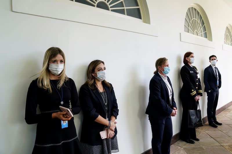 U.S. President Donald Trump holds press briefing on the coronavirus response at the White House in Washington