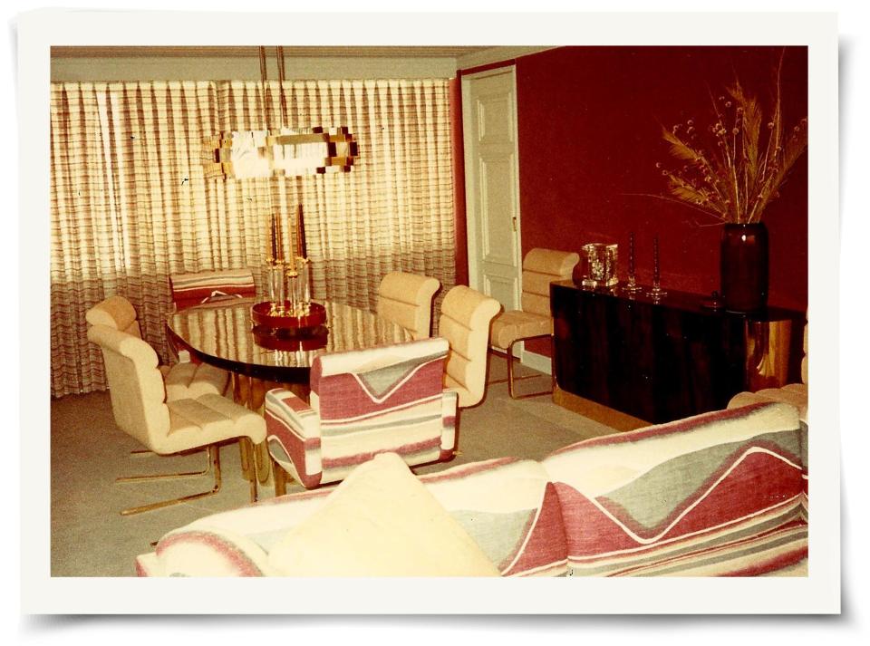 The dining room of Amparo Santacruz’s Bogota apartment.