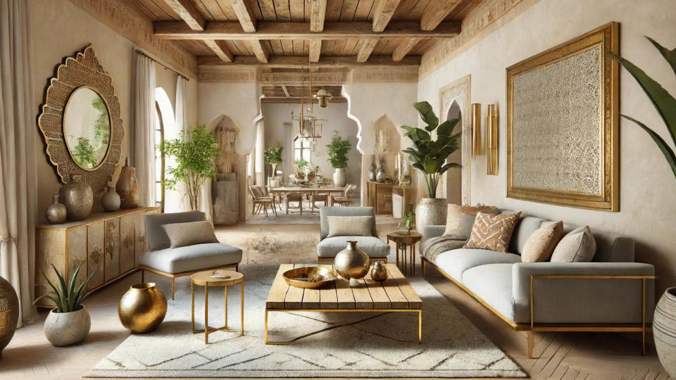 AI-generated image of Moroccan-style living room