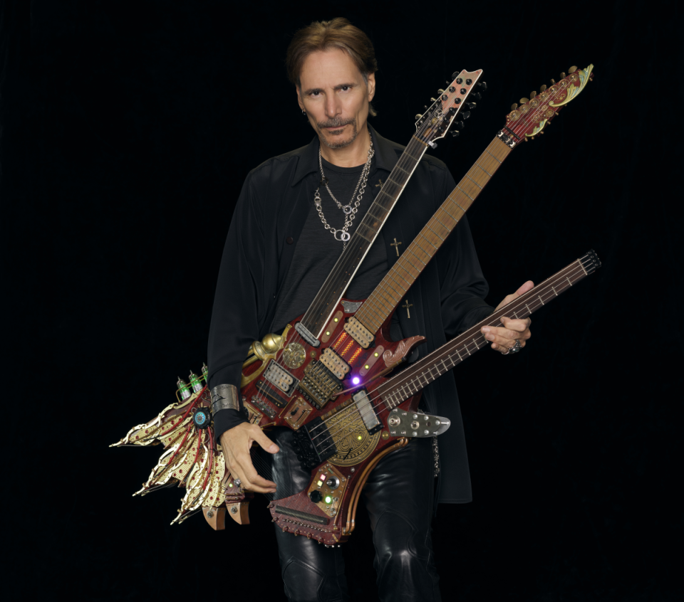 Steve Vai (pictured) performs with Joe Satriani on their first co-headlining tour on Thursday night.