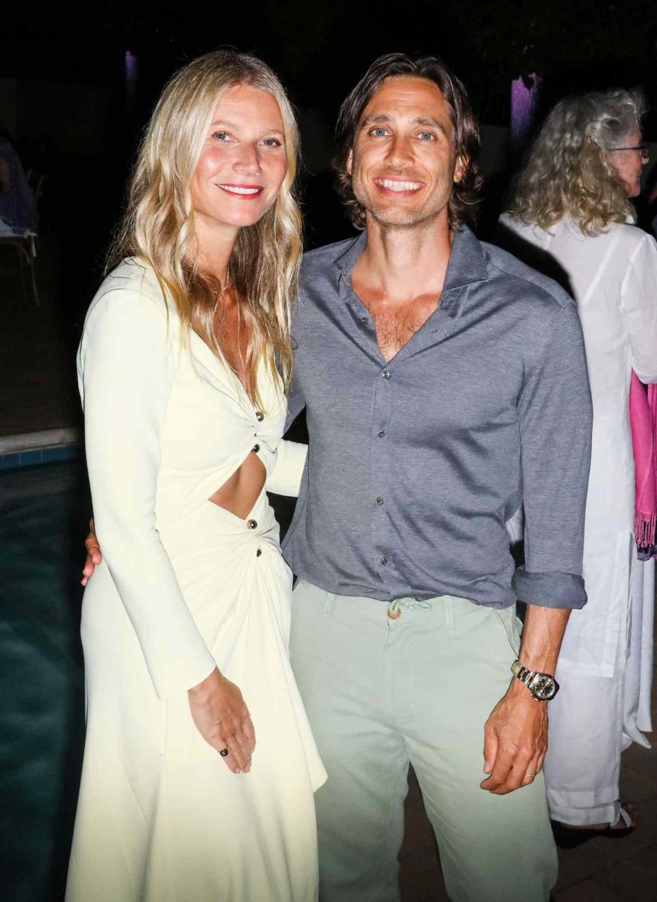 Gwyneth Paltrow and Brad Falchuk attend a promotional party for Netflix's "The Politician" at a private home on August 2, 2019 in East Hampton, New York