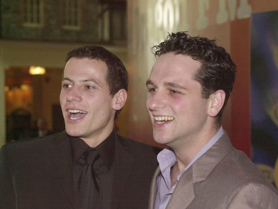 Actors Ioan Gruffudd (left) and Matthew Rhys arrive for the World Charity premiere of 'Very Annie-Mary' at the UCI Cinema in Cardiff Bay, Wales. Photo by Barry Batchelor - PA Images/PA Images via Getty Images