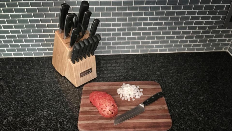 The Cuisinart 15-piece knife block set tops our list of knife sets under $100.