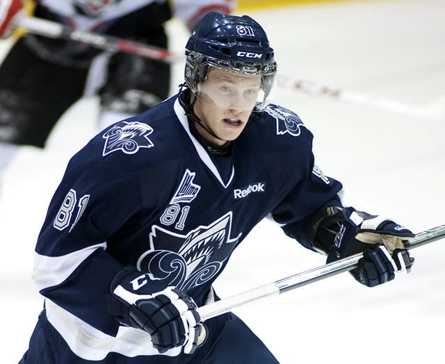 Three points for Rimouski's Sylvestre give him 74 on the year. (CP / Ghyslain Bergeron)