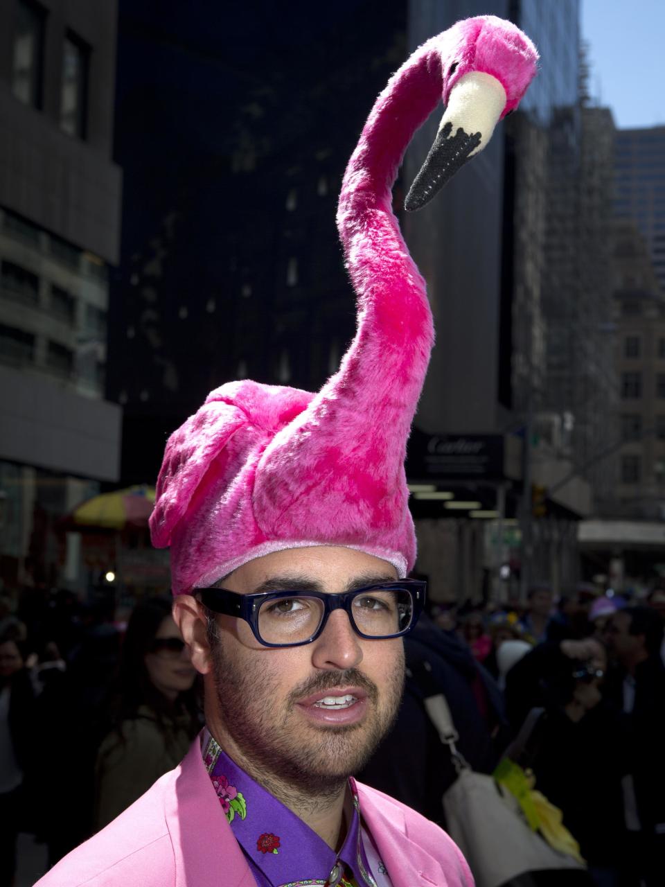 Ari Seth Cohen poses for a portrait as he takes part in the annual Easter Bonnet Parade in New York