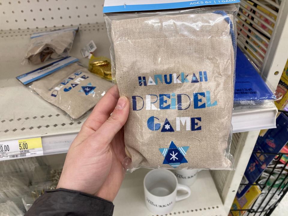 A dreidel game for sale at Target.