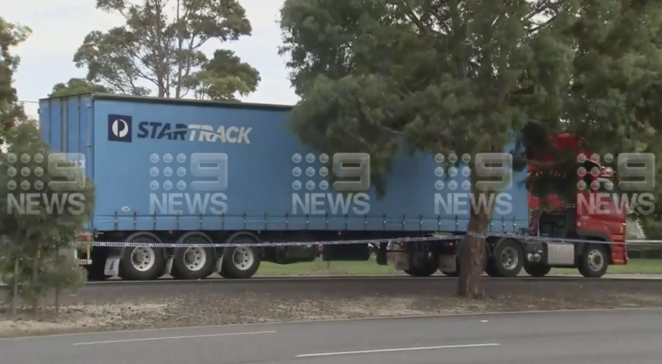 A truck pictured on Princes Highway at Corio.