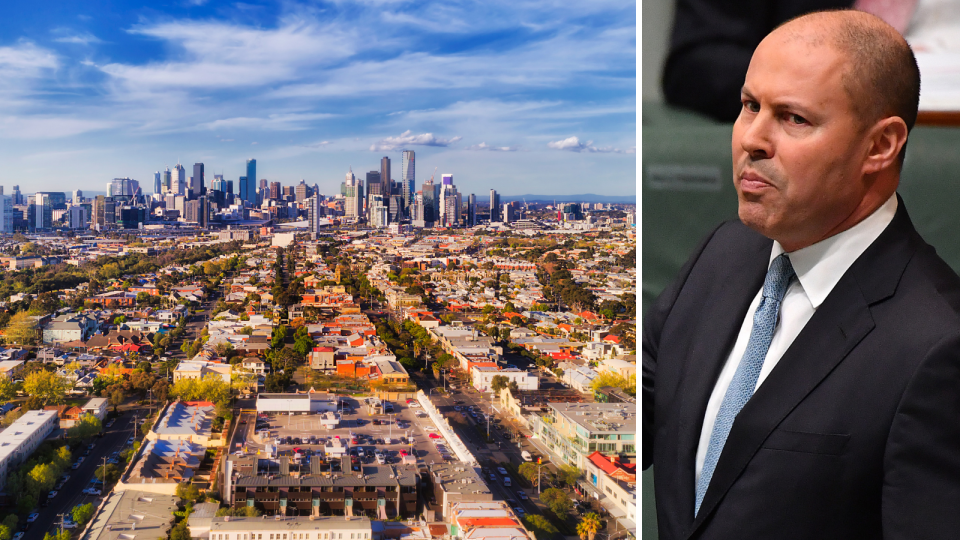 View of Sydney CBD from outer suburbs and Treasurer Josh Frydenberg