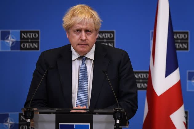 Johnson was in Brussels for discussions on the looming threat of a Russian invasion of Ukraine.  (Photo: DANIEL LEAL via Getty Images)