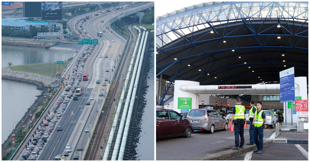 The Woodlands Checkpoint (left) and Tuas Checkpoint. (FILE PHOTOS: Yahoo News Singapore)