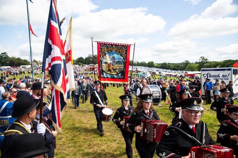 The traditional parade streams through Scarvagh