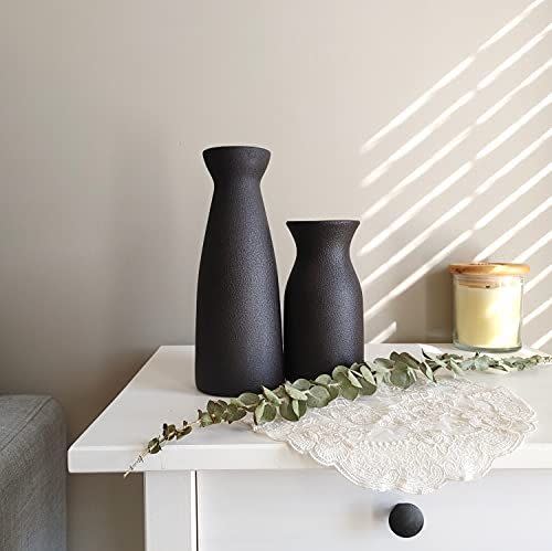 14) Black Ceramic Vase (Set of 2)