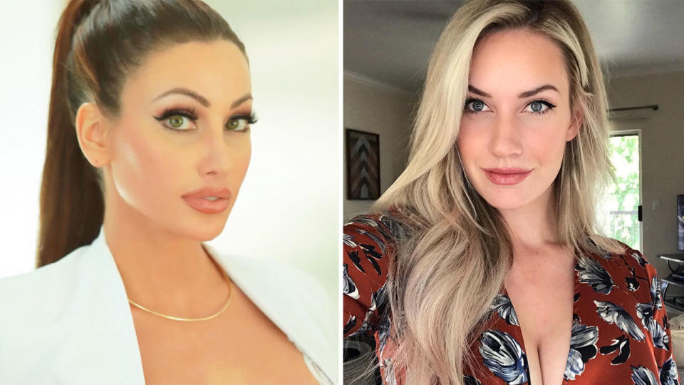 Seen on the left, former TV presenter Holly Sonders and golfer Paige Spiranac on the right.