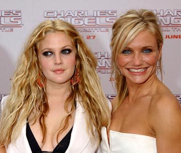 Drew Barrymore and Cameron Diaz at the LA premiere of Columbia's Charlie's Angels: Full Throttle