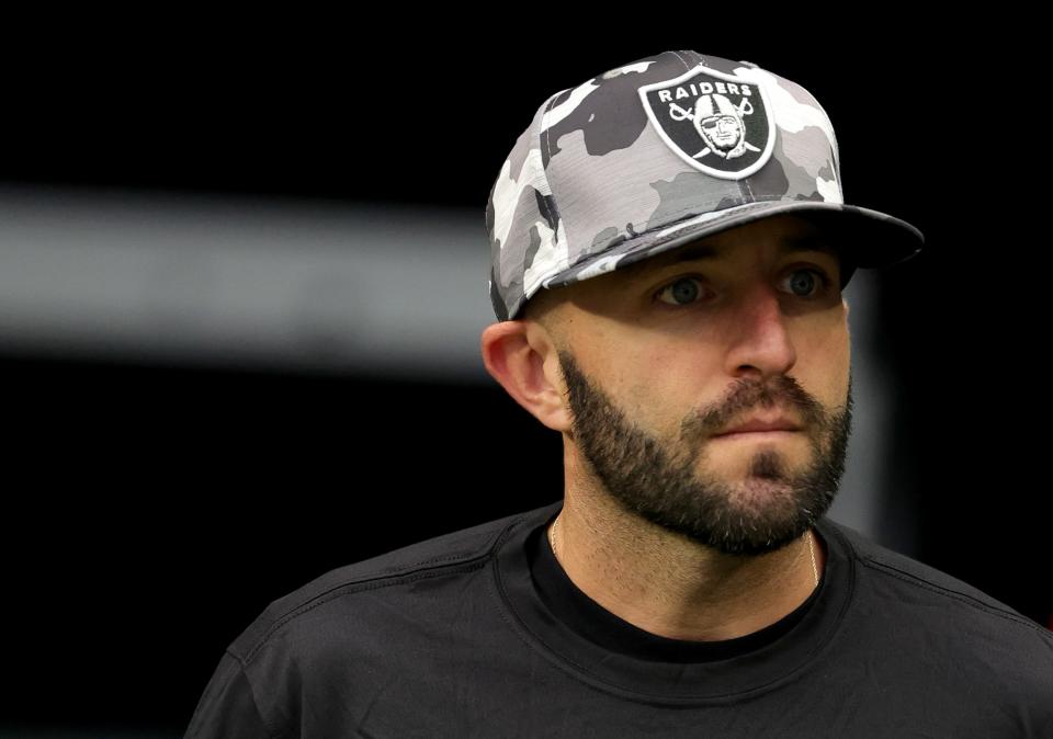 Las Vegas Raiders offensive coordinator Mick Lombardi, 33, is among the youngest coordinators in the NFL.