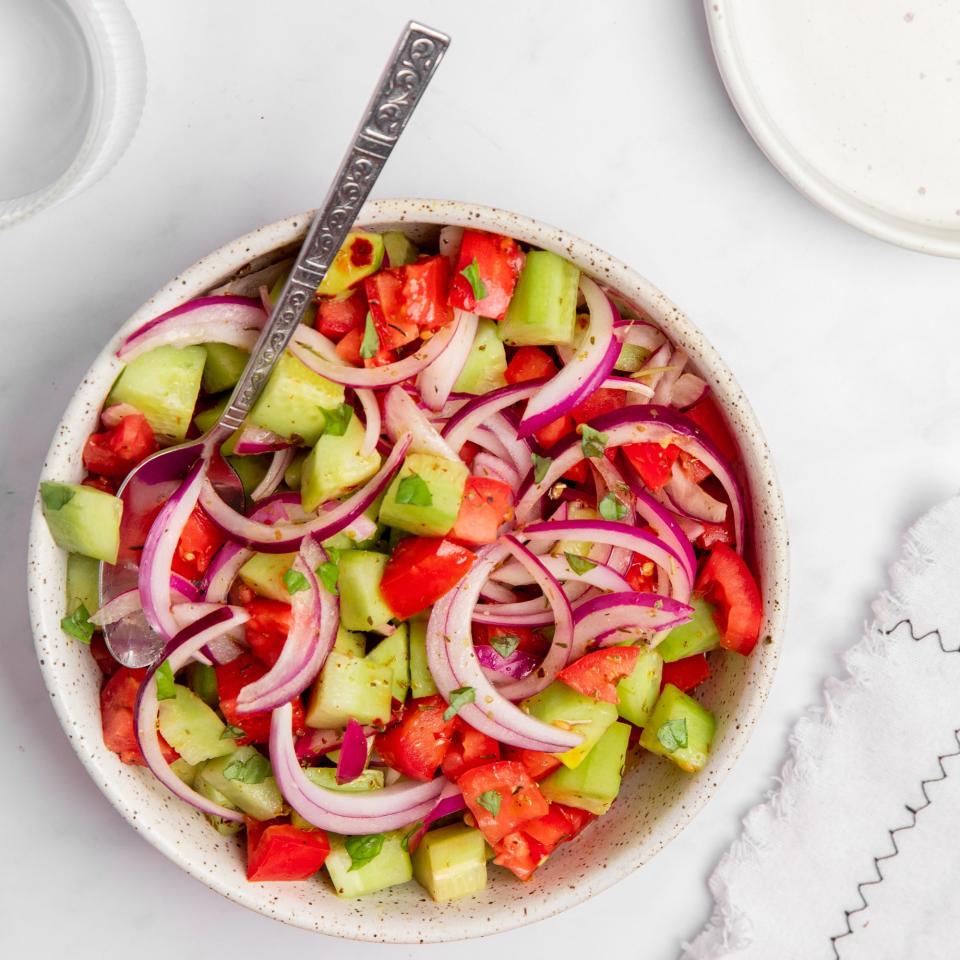 Marinated Cucumber, Tomato, and Onion Salad