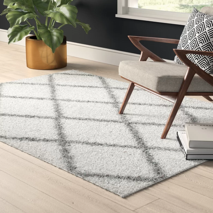 Mercury Row Colona Shag White Area Rug (Photo: All Modern)