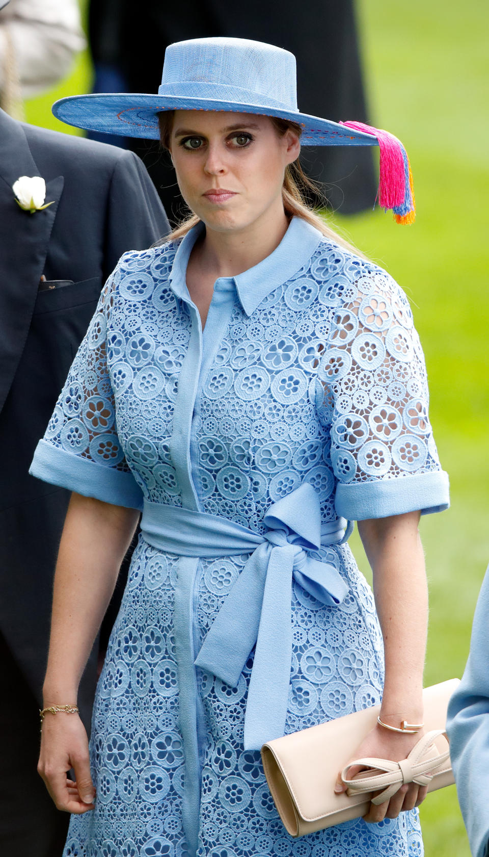 Princess Beatrice in Maje at Royal Ascot on June 18, 2019 [Photo via Getty Images]