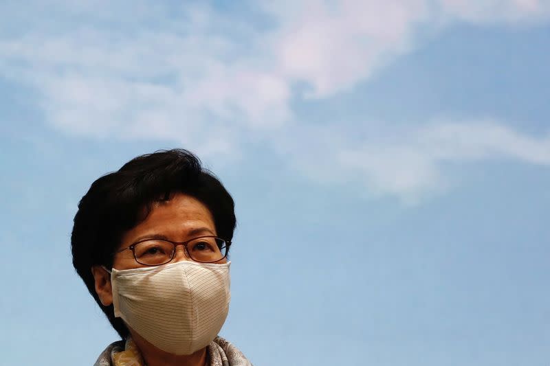 Hong Kong Chief Executive Carrie Lam attends a news conference ahead of national security legislation, in Hong Kong